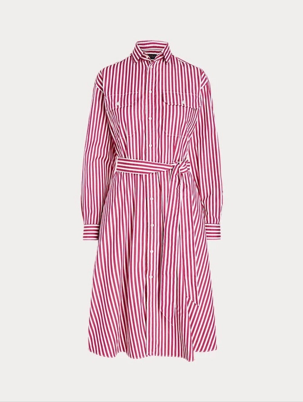 Polo Ralph Lauren Pink & White Striped Shirt Dress - Picture 2 of 4